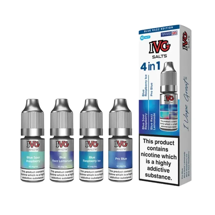 IVG Salts 4 in 1 Blue Razz Edition 4 x 10ml Nic Salt