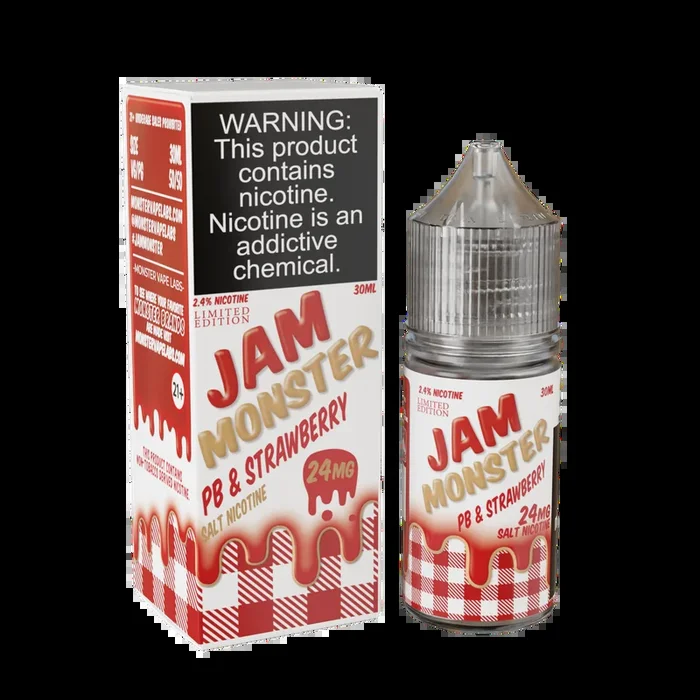 Jam Monster Salt – PB & Strawberry – 30ML E-Liquid (Limited Edition)