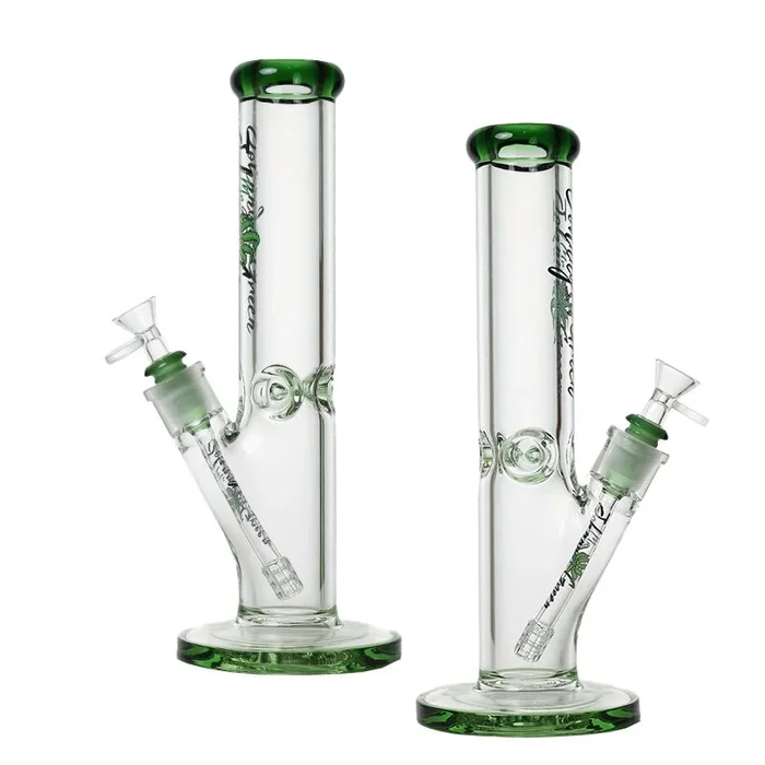 Johnny Green – 12″ 9mm Straight Tube w/ Grid Percolator Slide
