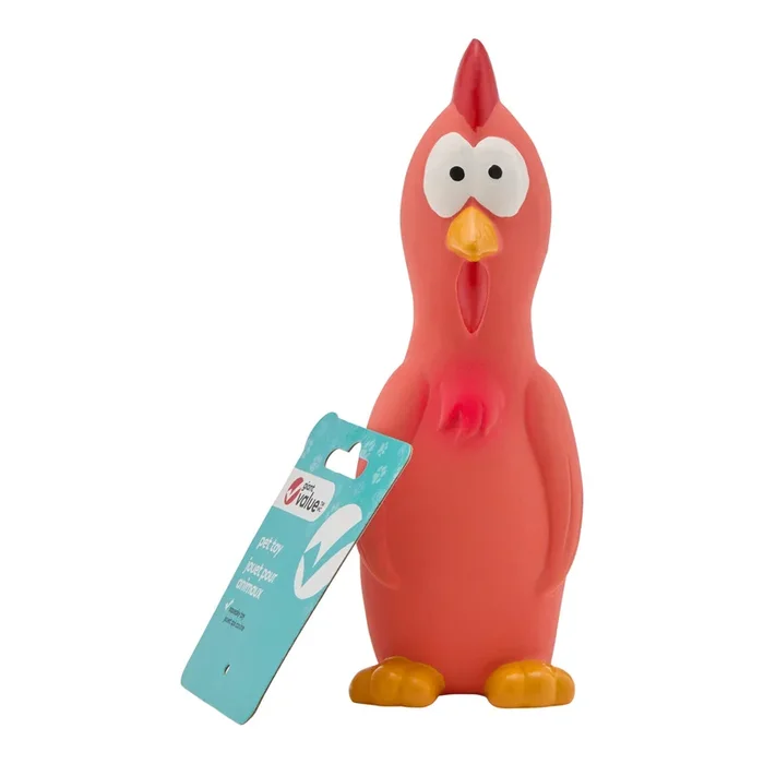 Jouets pour chiens poulet en latex, 7,5 po