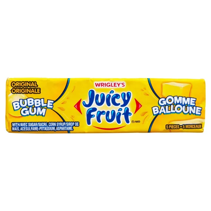 Juicy Fruit Originale Gomme Balloune, 5 Morceaux