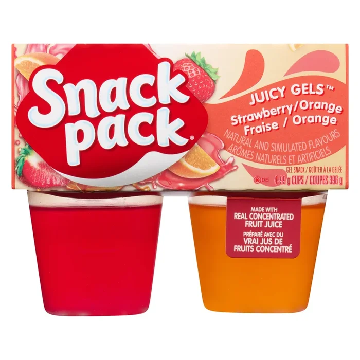 Juicy Gels saveurs fraise/orange de Snack Pack, emb. de 4, 396 g