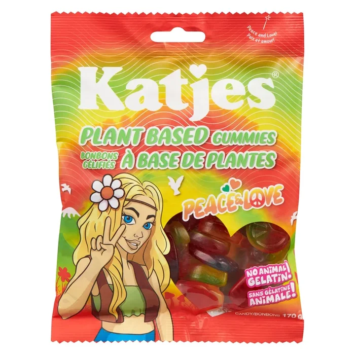 Katjes Plant Based Gummies Candy Peace & Love, 170 g