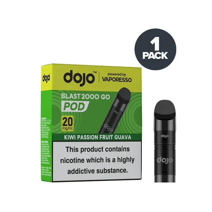 Kiwi Passion Fruit Guava Vaporesso Dojo Blast 2000 Go Pre-filled Pods