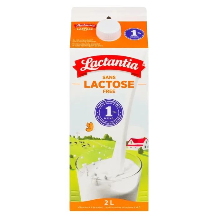 Lactantia Partly Skimmed Milk Lactose Free 1% M.F., 2-L