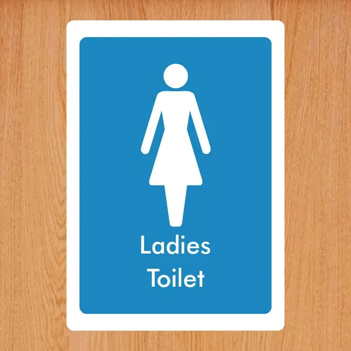Ladies Toilet Sign Blue