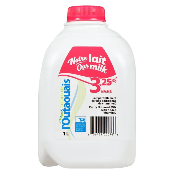 Laiterie de l’Outaouais 3,25% M.F. Partly Skimmed Milk, 1-L