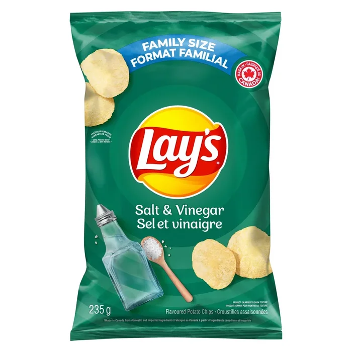 Lay’s Salt and Vinegar Potato Chips, 235-g