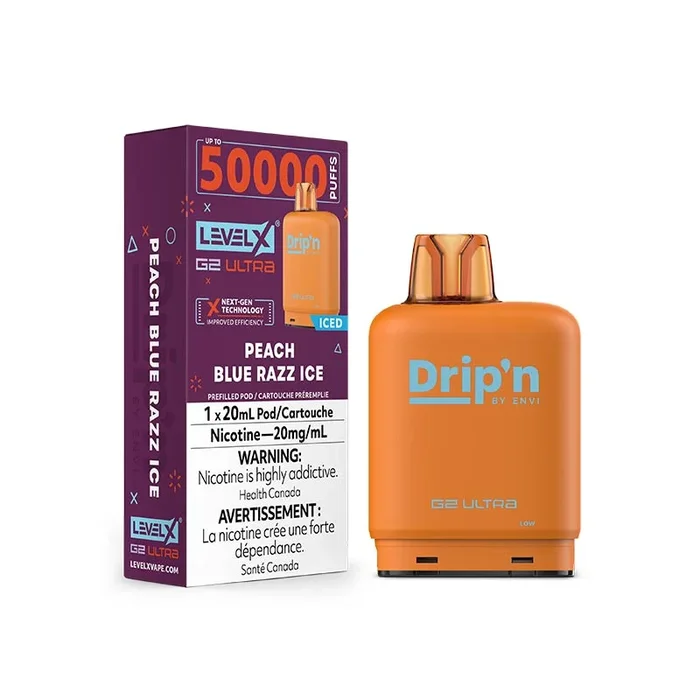 Level X Drip’n G2 Ultra Pod – Peach Blue Razz Ice (ON)