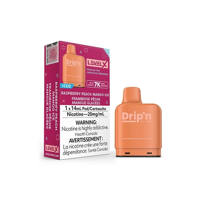 Level X Drip’n Pod – Raspberry Peach Mango Ice