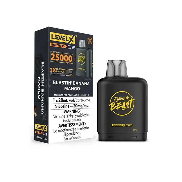 Level X Flavour Beast Boost G2 Pod – Blastin’ Banana Mango (ON)