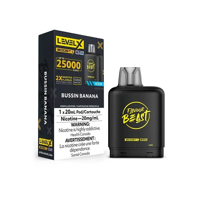 Level X Flavour Beast Boost G2 Pod – Bussin’ Banana Iced (ON)