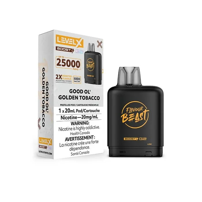 Level X Flavour Beast Boost G2 Pod – Good Ol’ Golden Tobacco (ON)