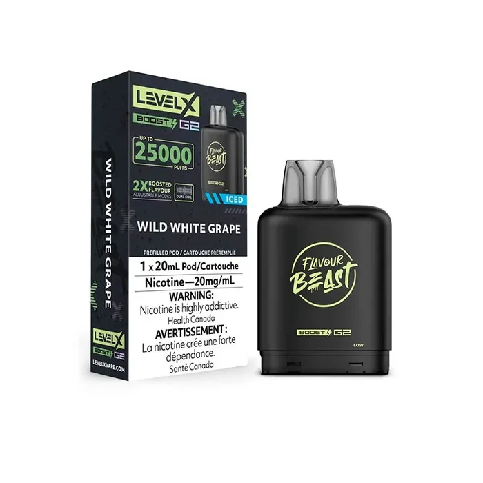 Level X Flavour Beast Boost G2 Pod – Wild White Grape Iced (ON)