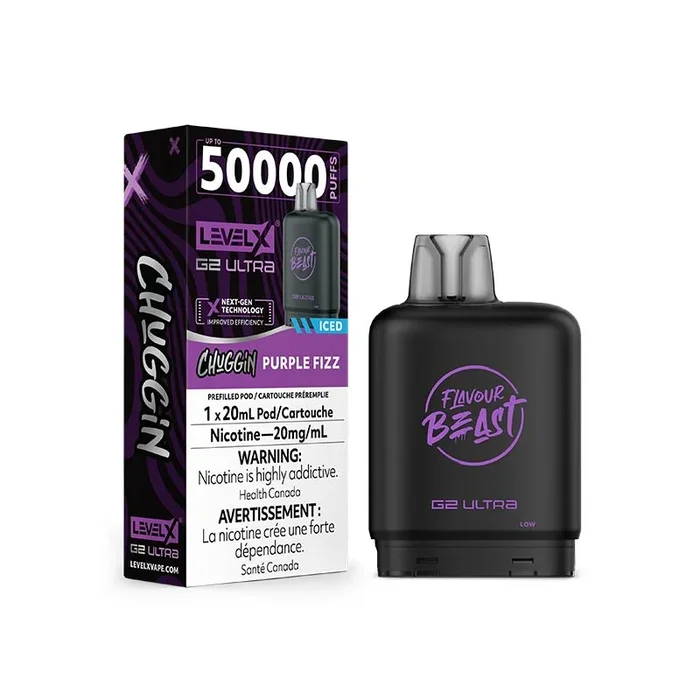 Level X Flavour Beast G2 Ultra Pod – Chuggin’ – Purple Fizz Ice (ON)