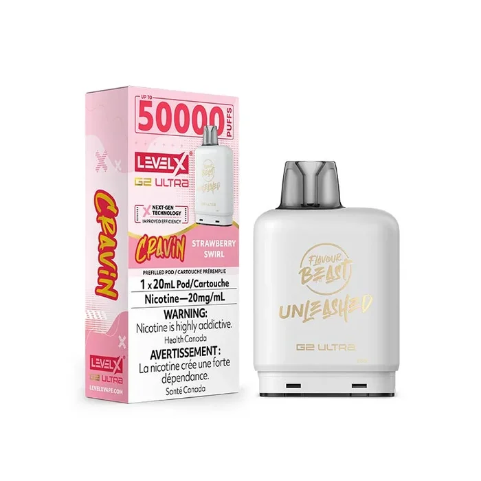 Level X Flavour Beast G2 Ultra Pod – Cravin’ – Strawberry Swirl (ON)