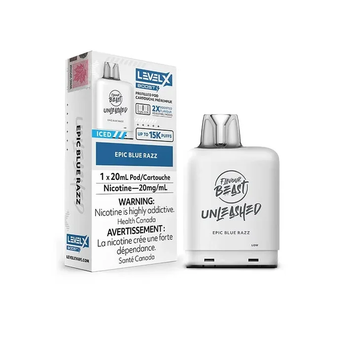 Level X Flavour Beast Unleashed Boost Pod 15K – Epic Blue Razz Iced