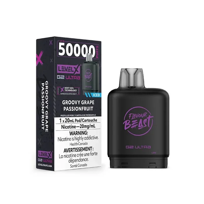 Level X G2 Ultra Pod – Flavour Beast – Groovy Grape Passionfruit Iced