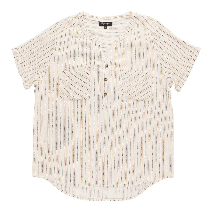 lily morgan Women’s Short Sleeve V-Neck Blouse