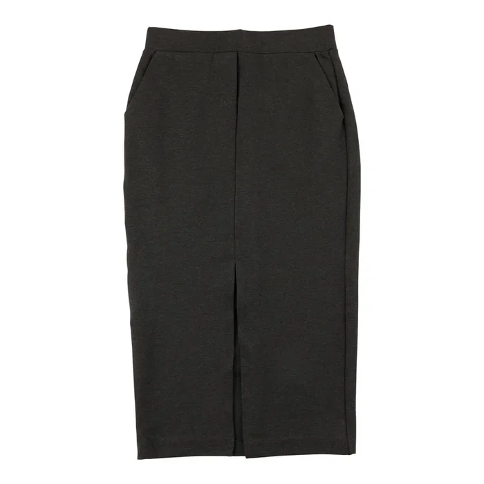 lily morgan Women’s Solid Long Front Slit Skirt