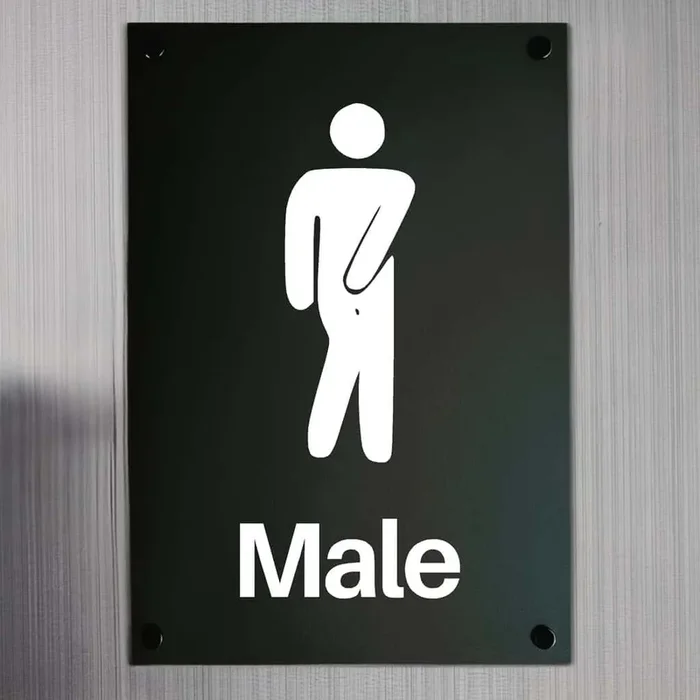 Male Toilet Sign Black