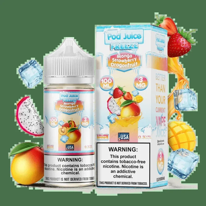 Mango Strawberry Dragonfruit FREEZE – Pod Juice – 100mL