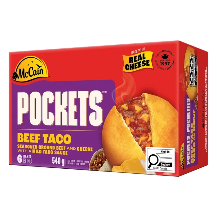 McCain Pockets Beef Taco, 6-Pack, 540 g