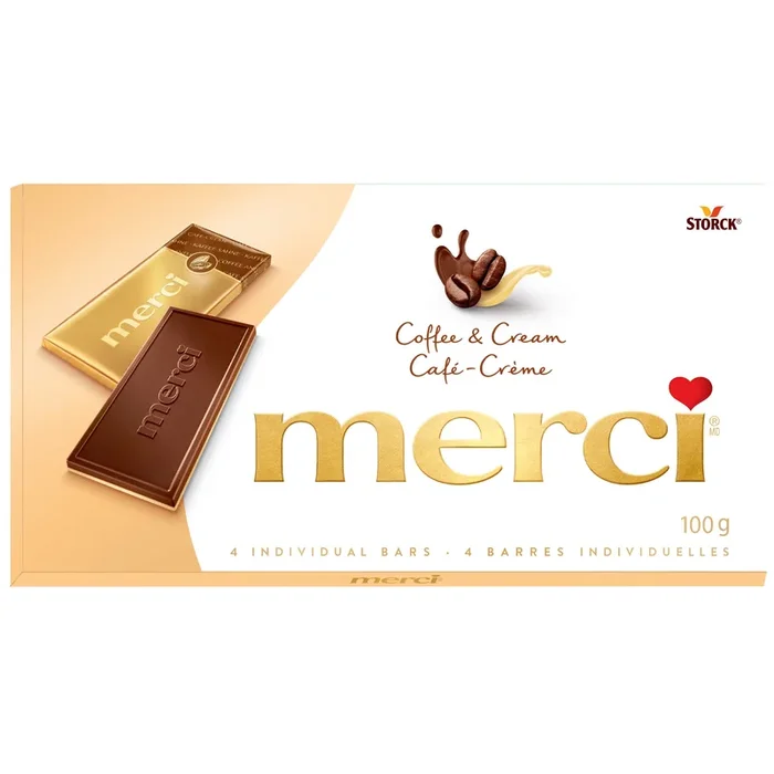 Merci Coffee & Cream Individual Bars, 4-Pack, 100-g