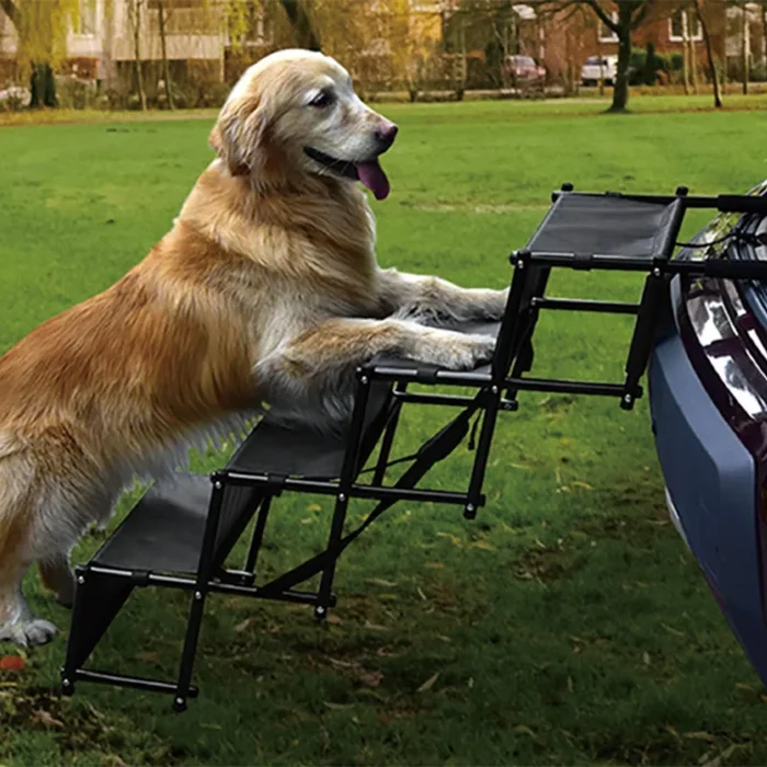 Metal Framed Foldable Pet Stairs, 29-in, Black