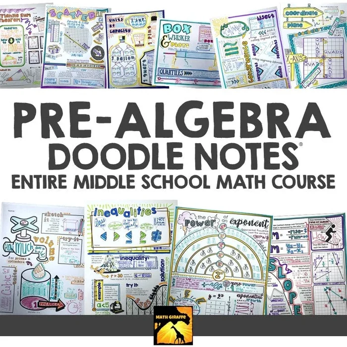 Middle School Pre-Algebra Doodle Note Book