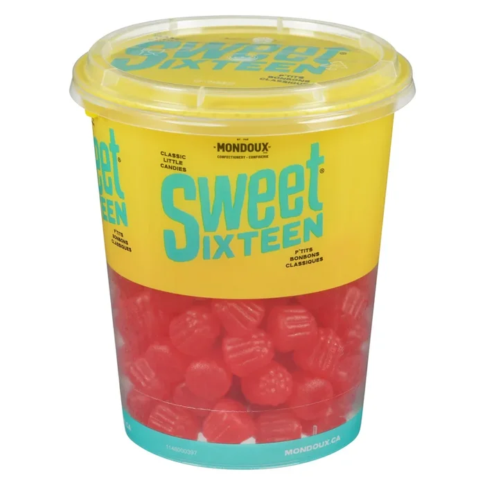 Mondoux Sweet Sixteen P’tits Bonbons Classiques Framboise Rouge, 175 g