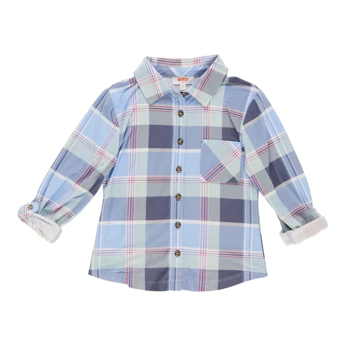 MONKEY BARS Toddler Girls Plaid Shirt