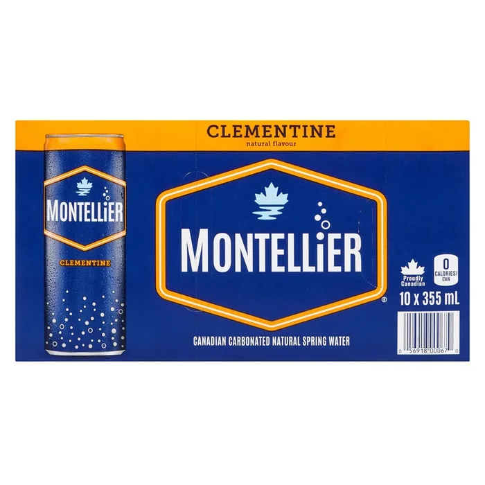 Montellier Carbonated Spring Water Clementine, 10-Pack, 355 ml