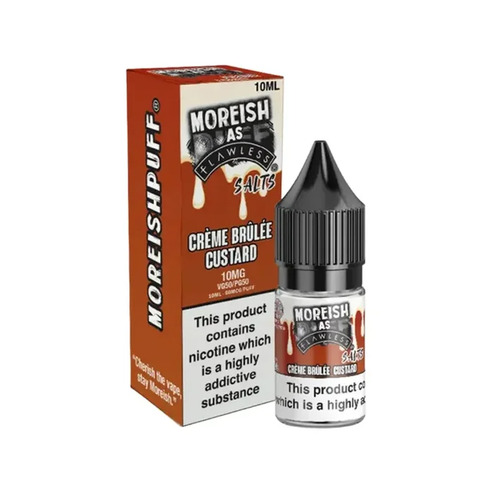 Moreish As Flawless Crème Brulee Custard 10ml Nic Salt E-liquid