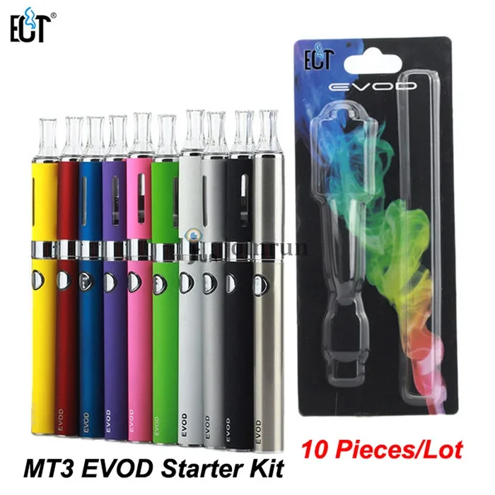 MT3 EVOD Starter Kit Blister Card Rechargable MT3 Atomizer Clearomizer + 1100mAh EVOD Battery E Cigarette