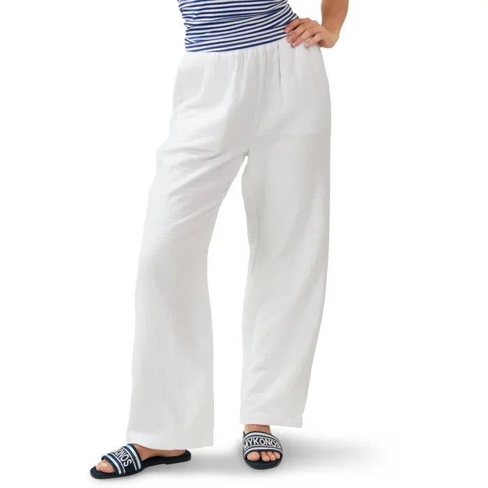 mySTYLE Women’s Cotton Wide-Leg Full-Length Pants