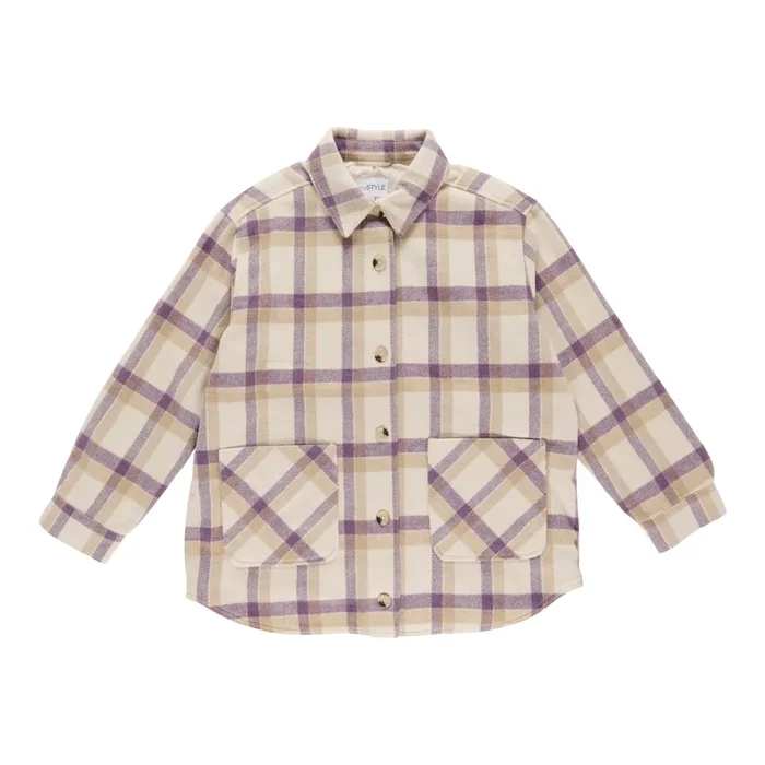 mySTYLE Women’s Plus Casual Long Sleeve Lined Plaid Shacket