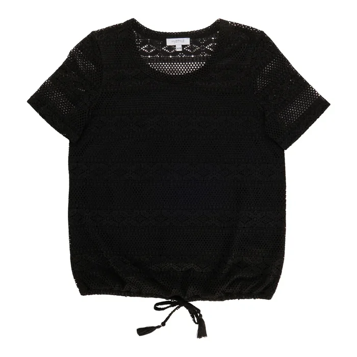 mySTYLE Women’s Tie Front Crochet Top