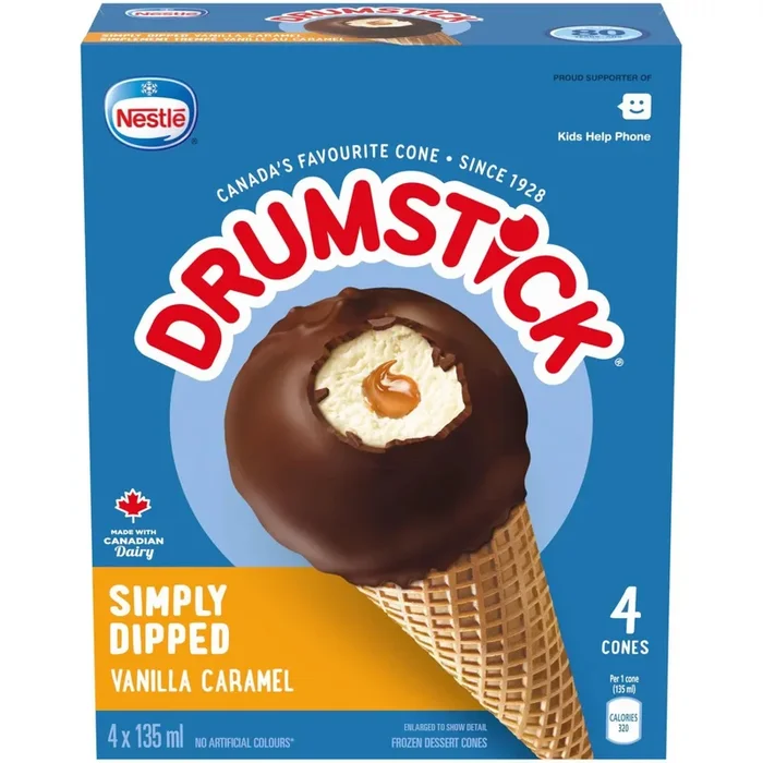 Nestle Drumstick Vanilla Caramel Frozen Dessert, 4-Pack