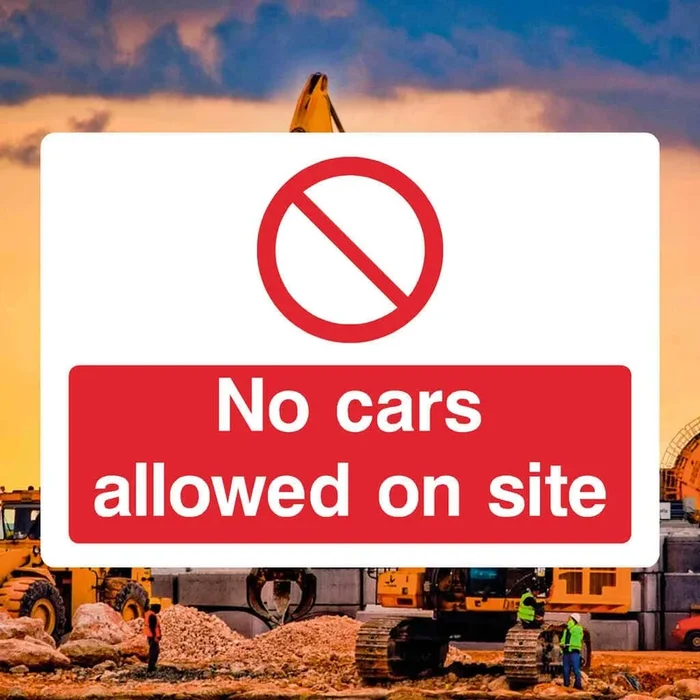 No Cars Allowed Sign