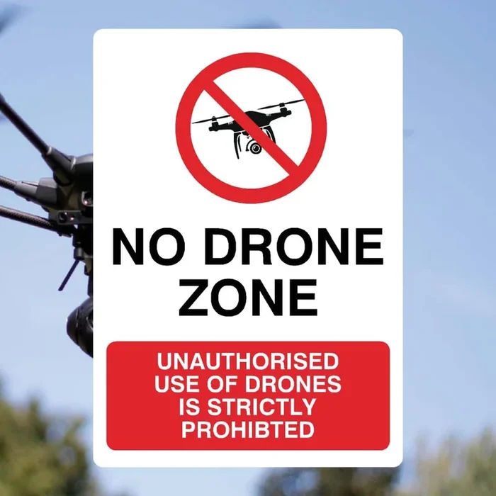 No Drone Zone Use Sign