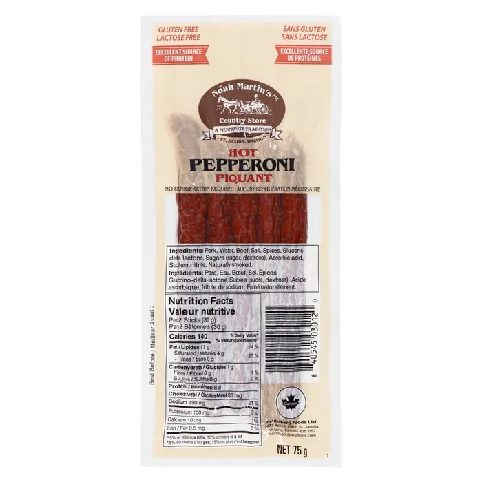 Noah Martin’s Hot Pepperoni, 75-g