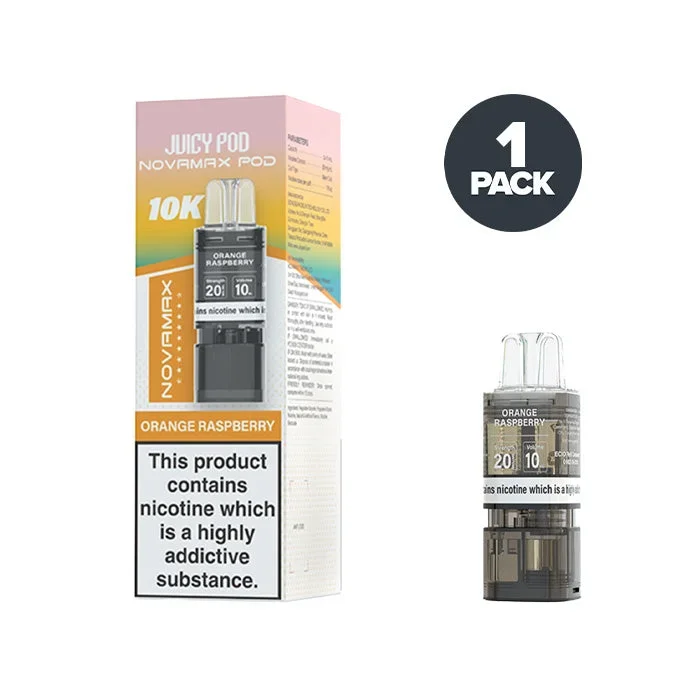 Orange Raspberry Juicy Pod Novamax 10K Prefilled Pods