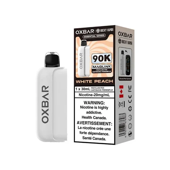 Oxbar Maglink Pre-Filled Pod – Essential Series – White Peach (ON)