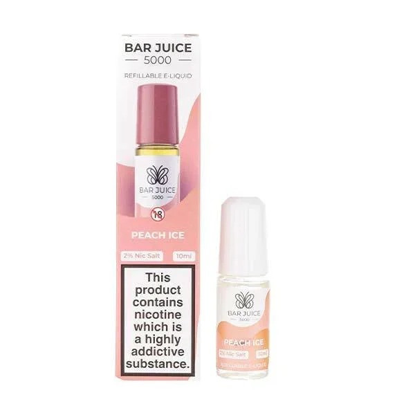 Peach Ice Nic Salt E Liquid by Bar Juice 5000