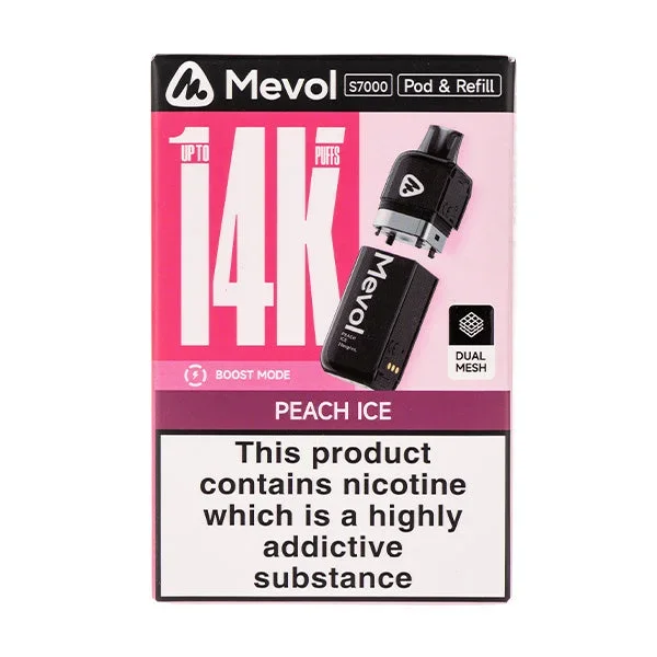 Peach Ice S7000 Prefilled Pod + Refill by Mevol