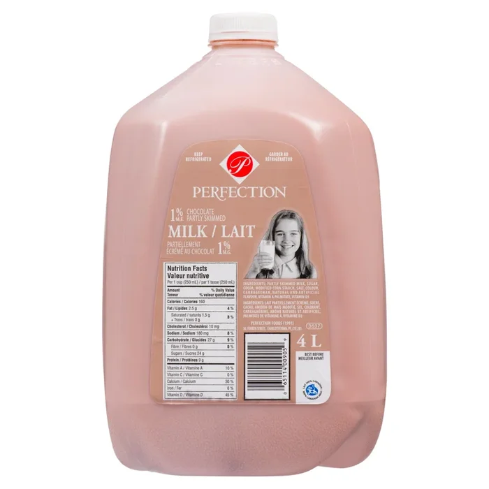 Perfection Chocolate Partly Skimmed Milk 1% M.F. – 4L