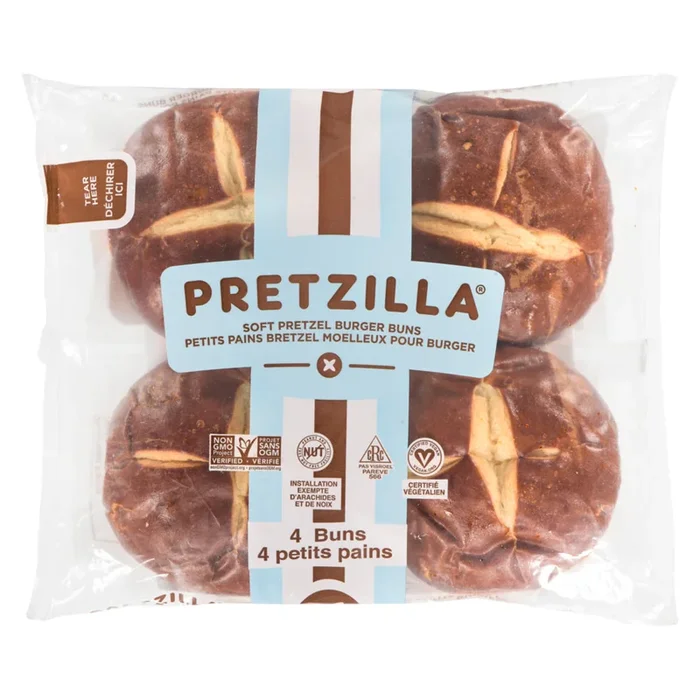 Petits pains bretzel pour burger Pretzilla, emb. de 4