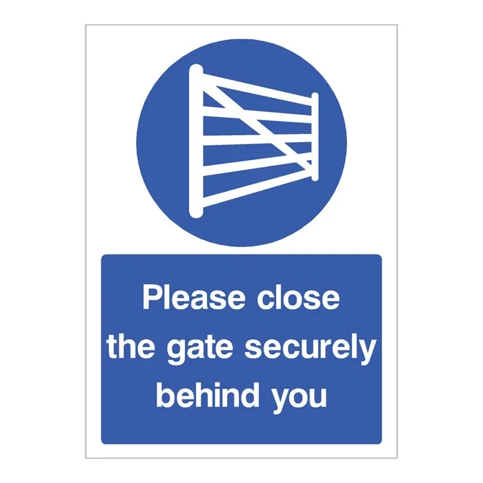 Please Close Gate Sign Secure