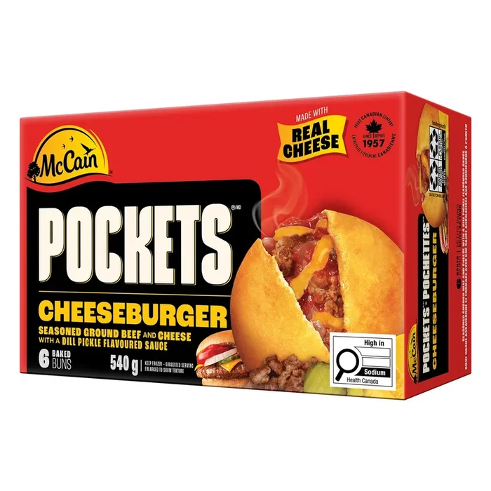 Pochettes Cheeseburger McCain – Hamburger avec fromage, emb. de 6, 540 g